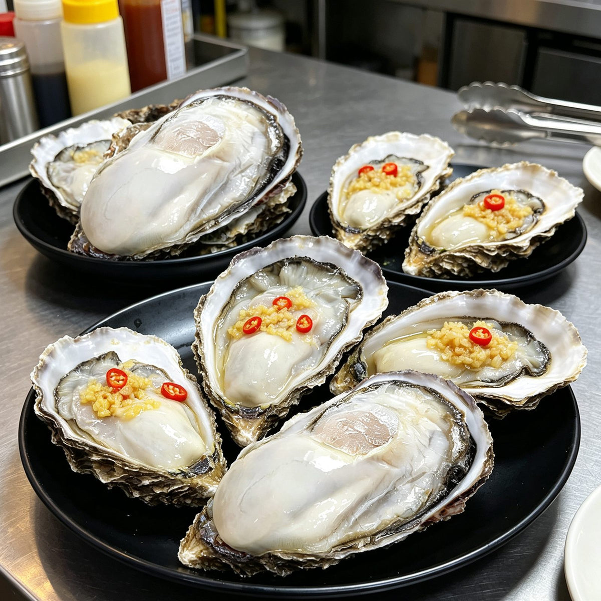 Fresh Plump Oysters Gourmet Delicacy