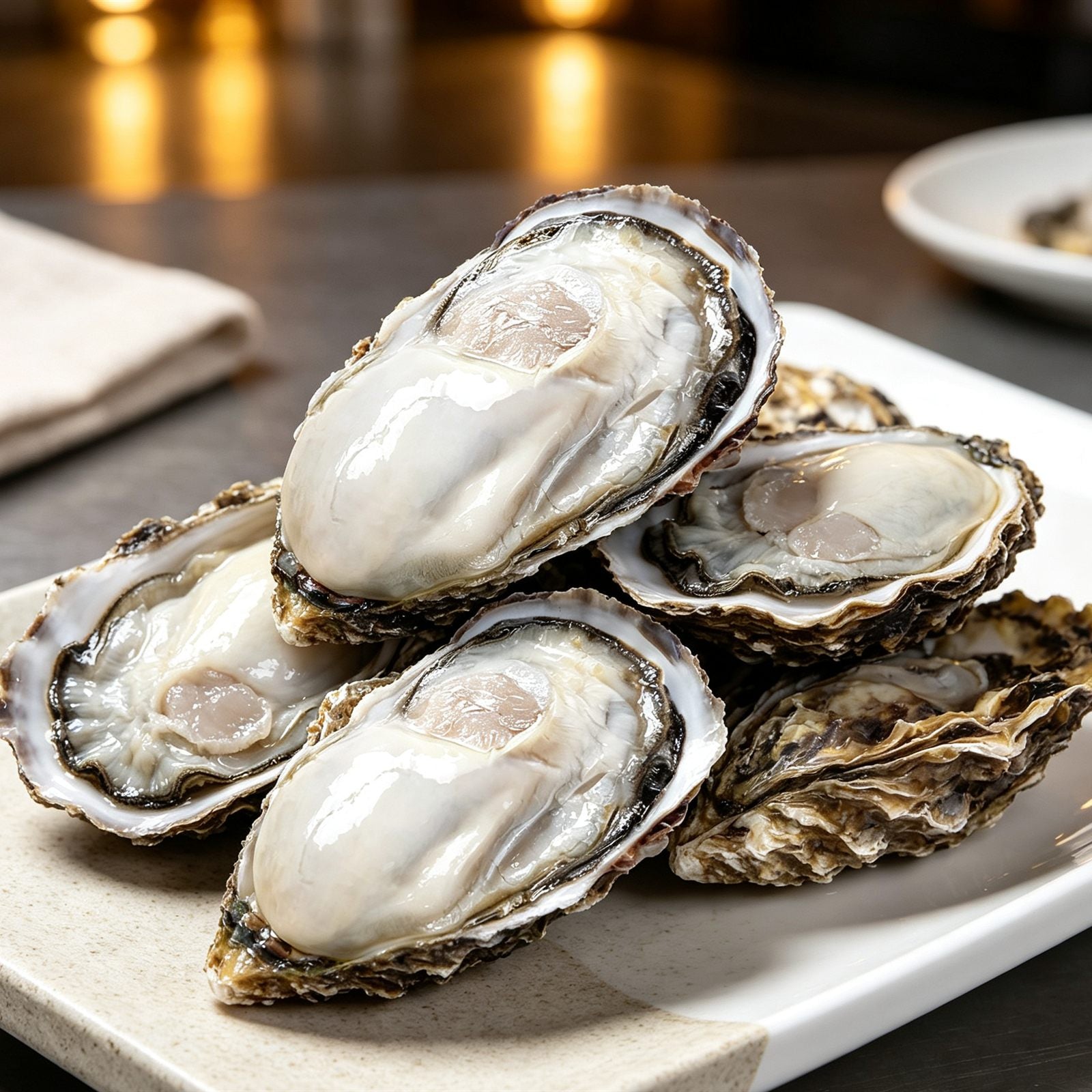 Fresh Plump Oysters Gourmet Delicacy